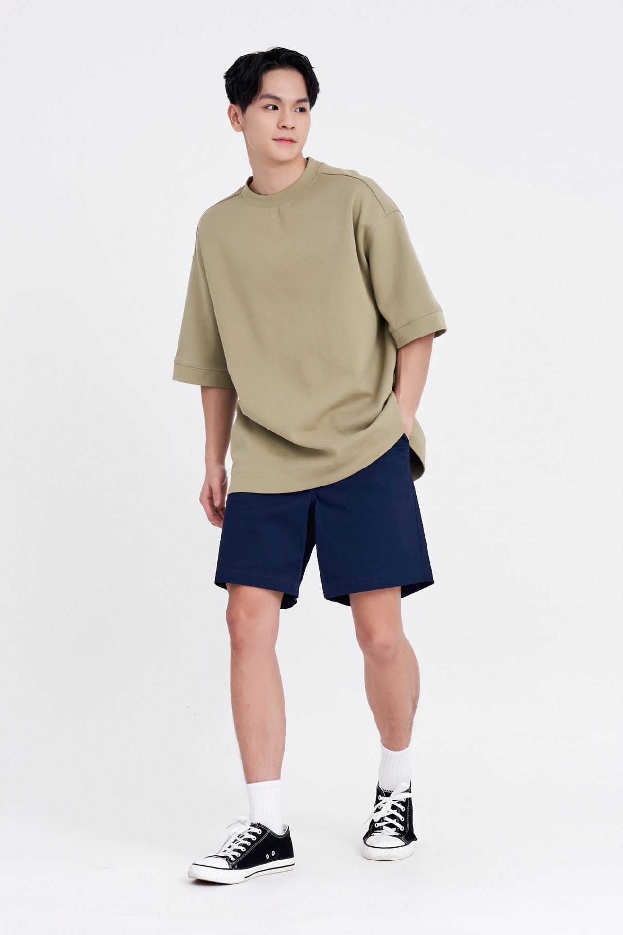 (C) Oversized Fit Heavyweight Tee - Sage