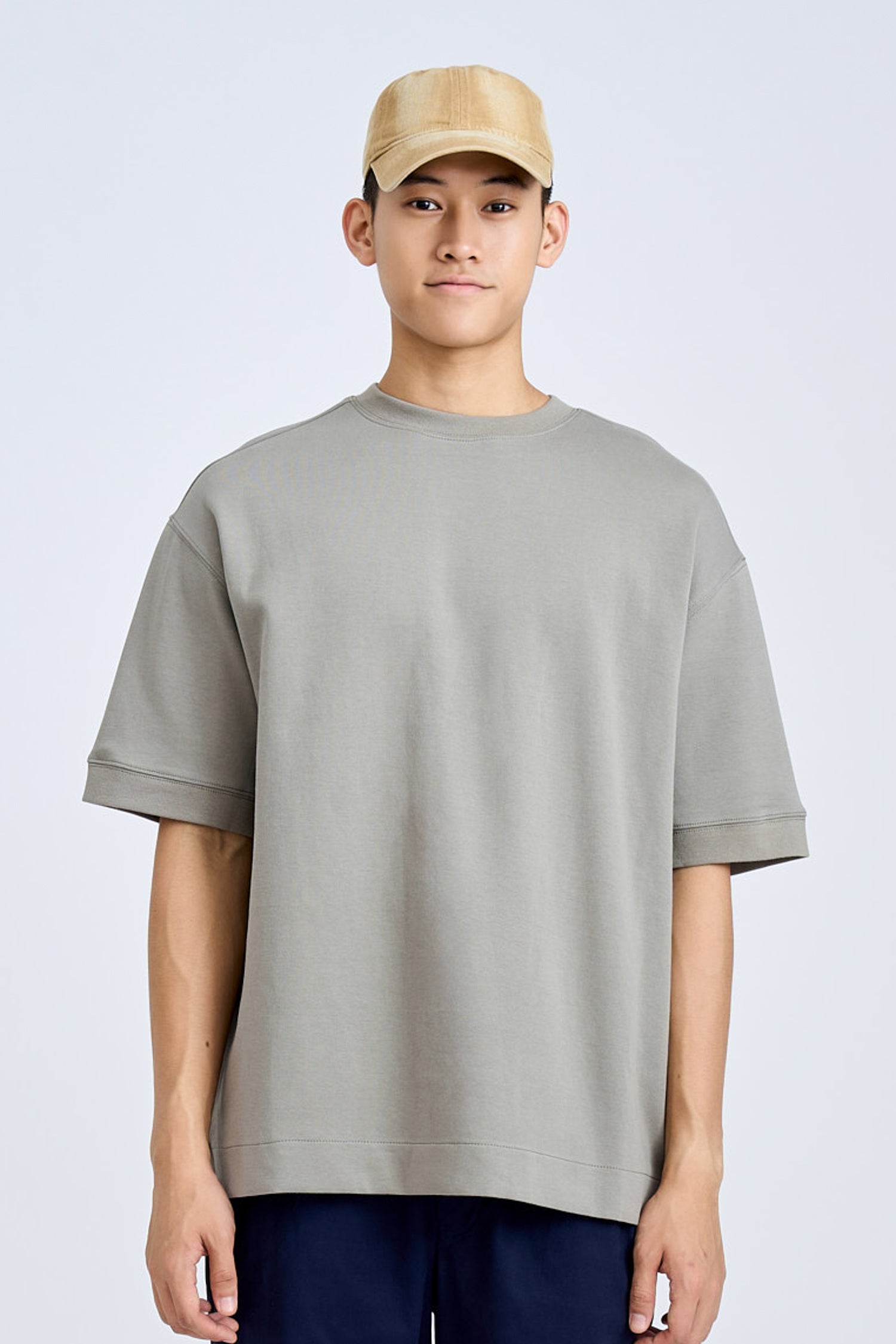 (C) Oversized Fit Heavyweight Tee - Gunmental