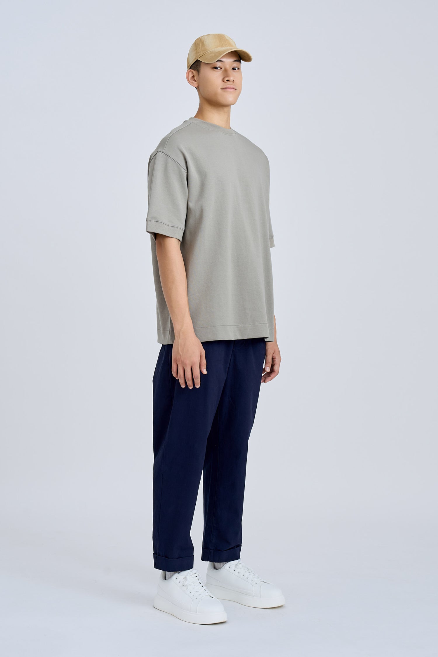 (C) Oversized Fit Heavyweight Tee - Gunmental