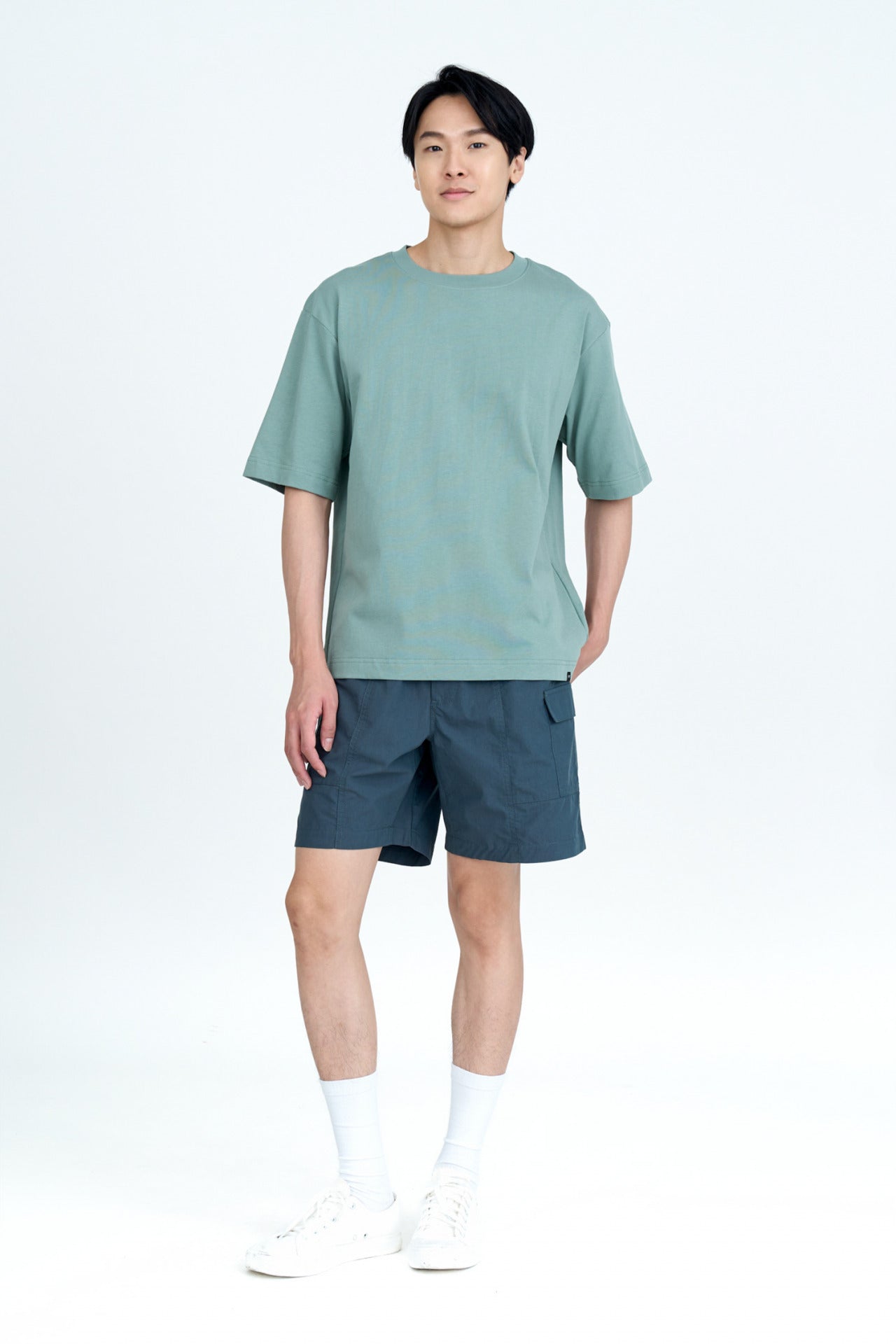 (B) Classic Relaxed-Fit Crew Neck Tee - Moss