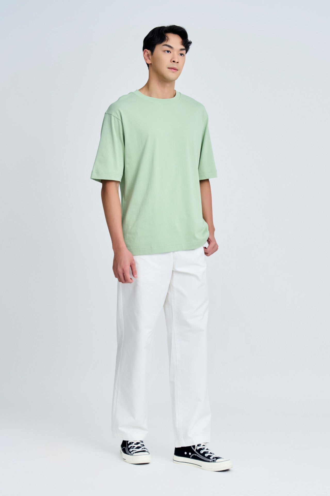 (B) Classic Relaxed-Fit Crew Neck Tee - Sage