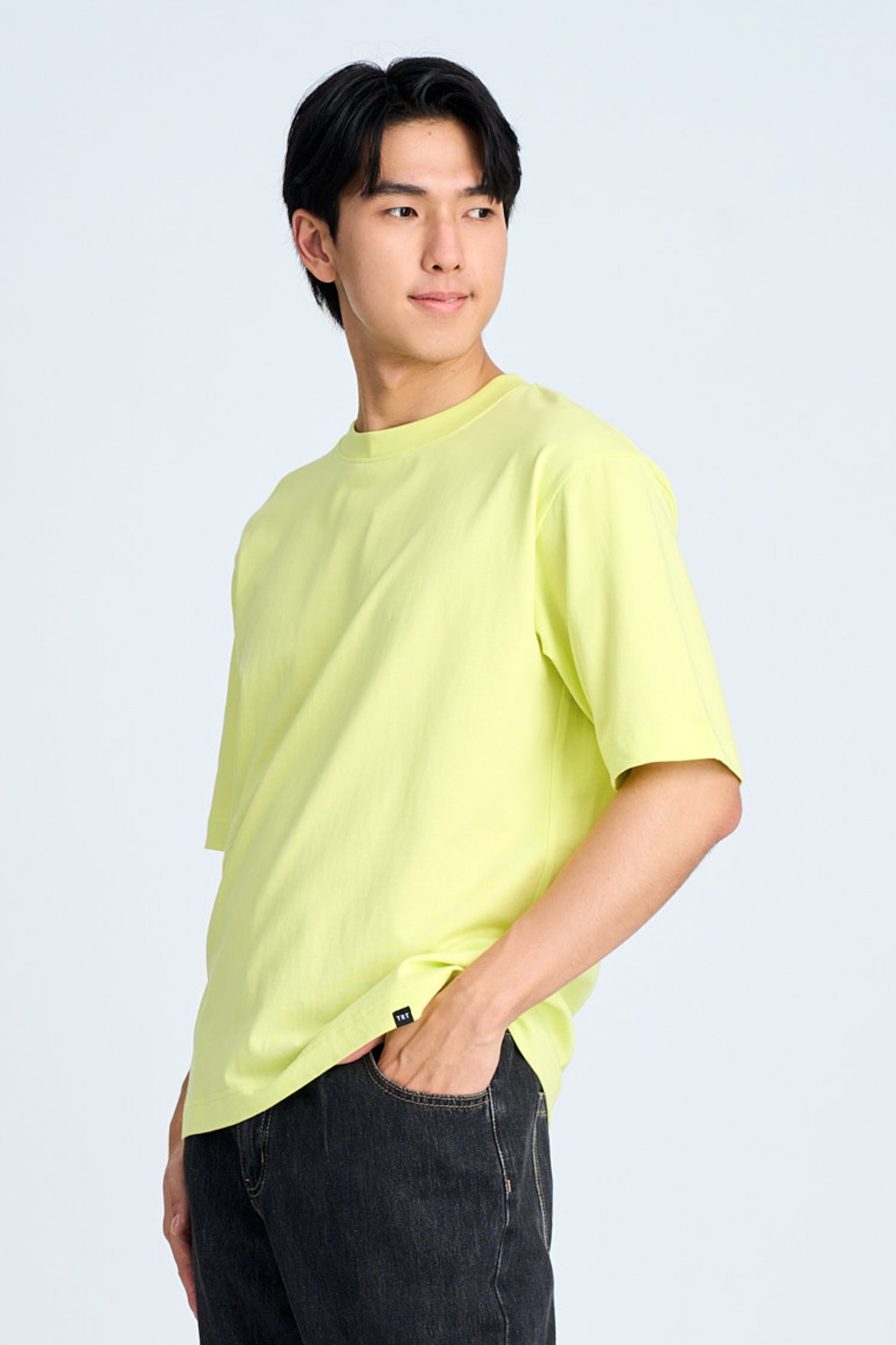 (B) Classic Relaxed-Fit Crew Neck Tee - Lemon