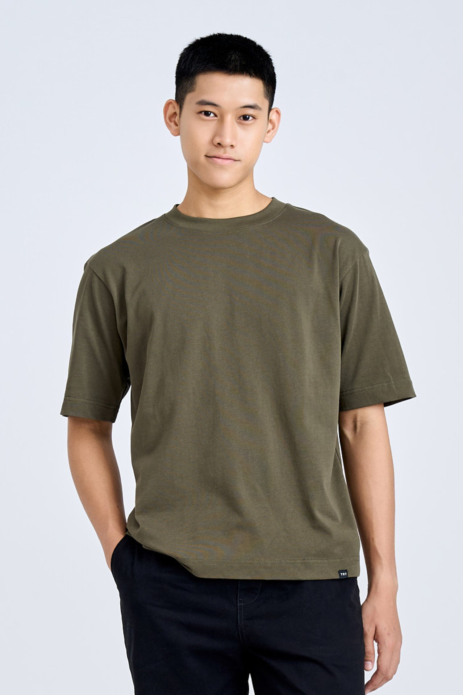 (B) Classic Relaxed-Fit Crew Neck Tee - Olive