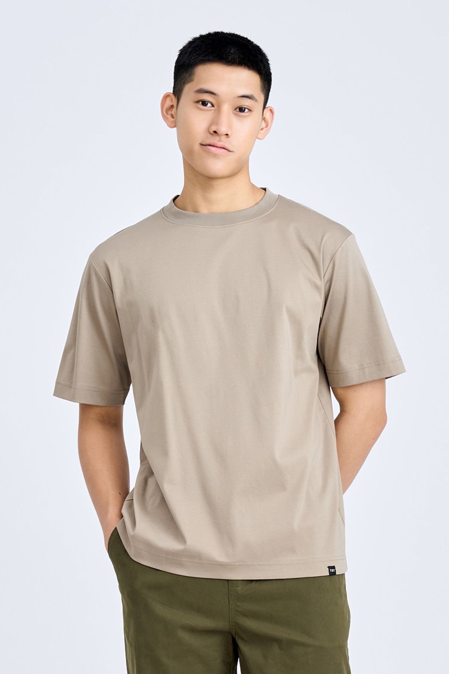 (B) Classic Relaxed-Fit Crew Neck Tee - Sand