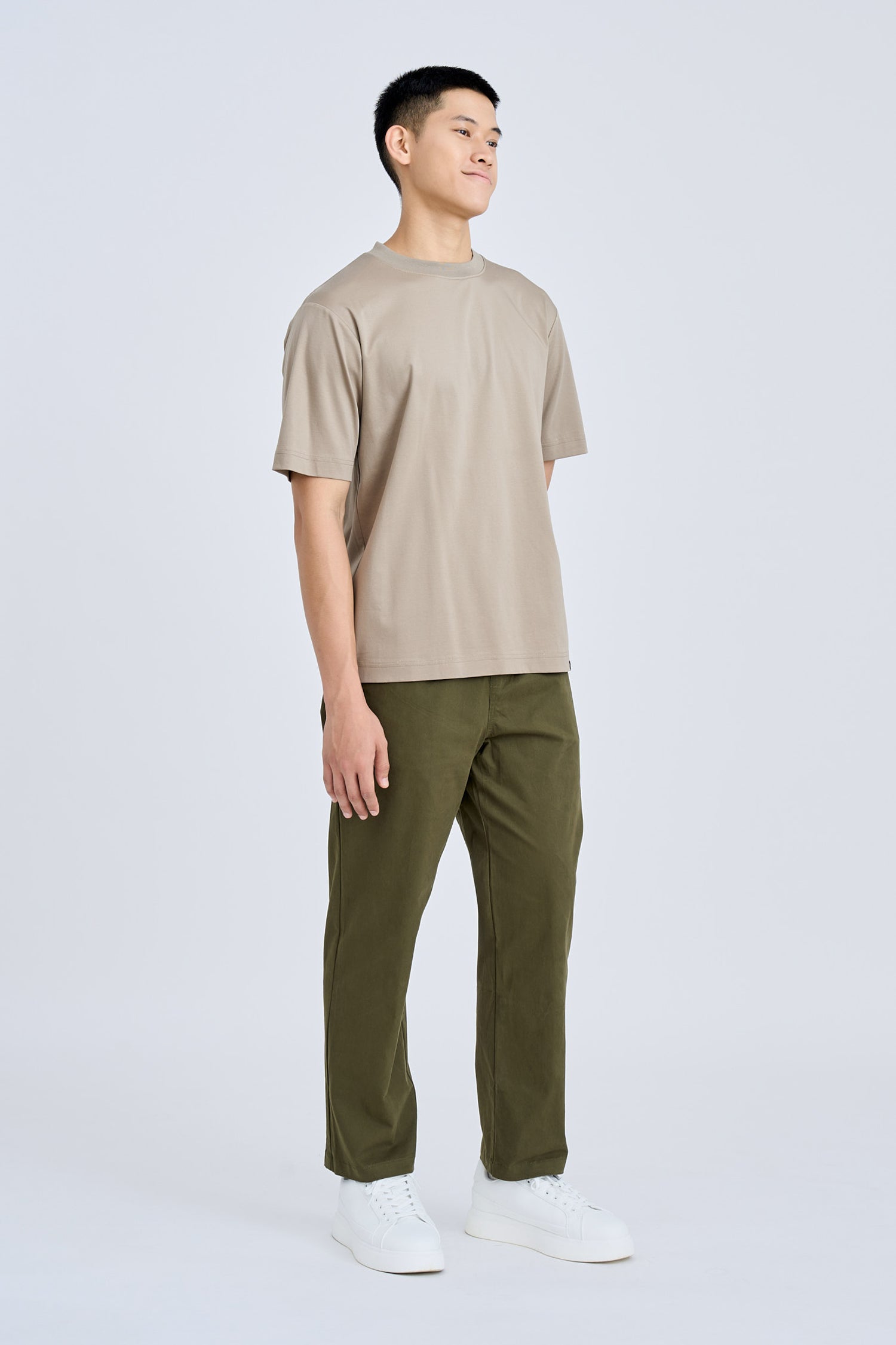 (B) Classic Relaxed-Fit Crew Neck Tee - Sand