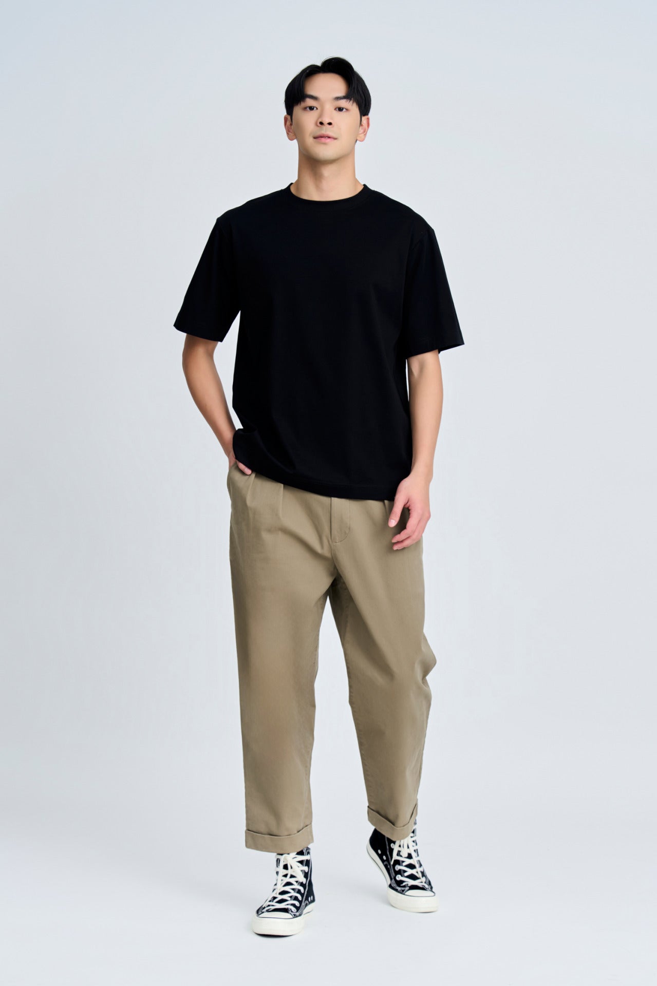 (A) Essential Crew Neck Tee - Black