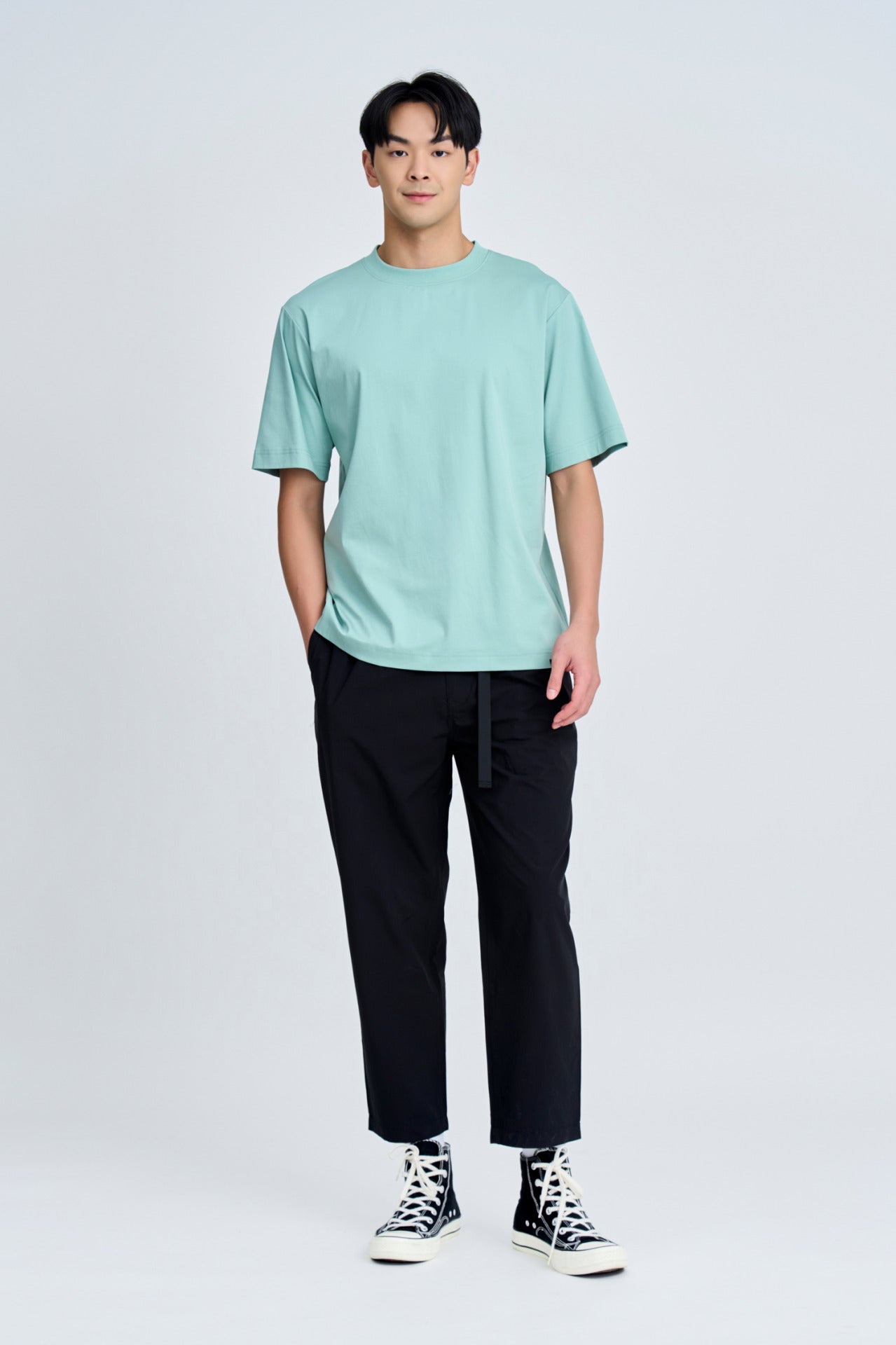 (A) Essential Crew Neck Tee - Milk Green