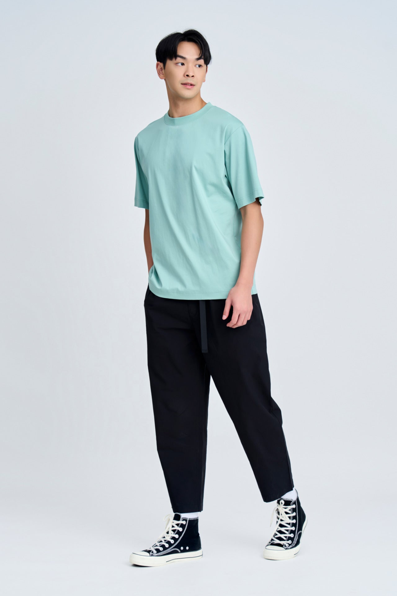 (A) Essential Crew Neck Tee - Milk Green