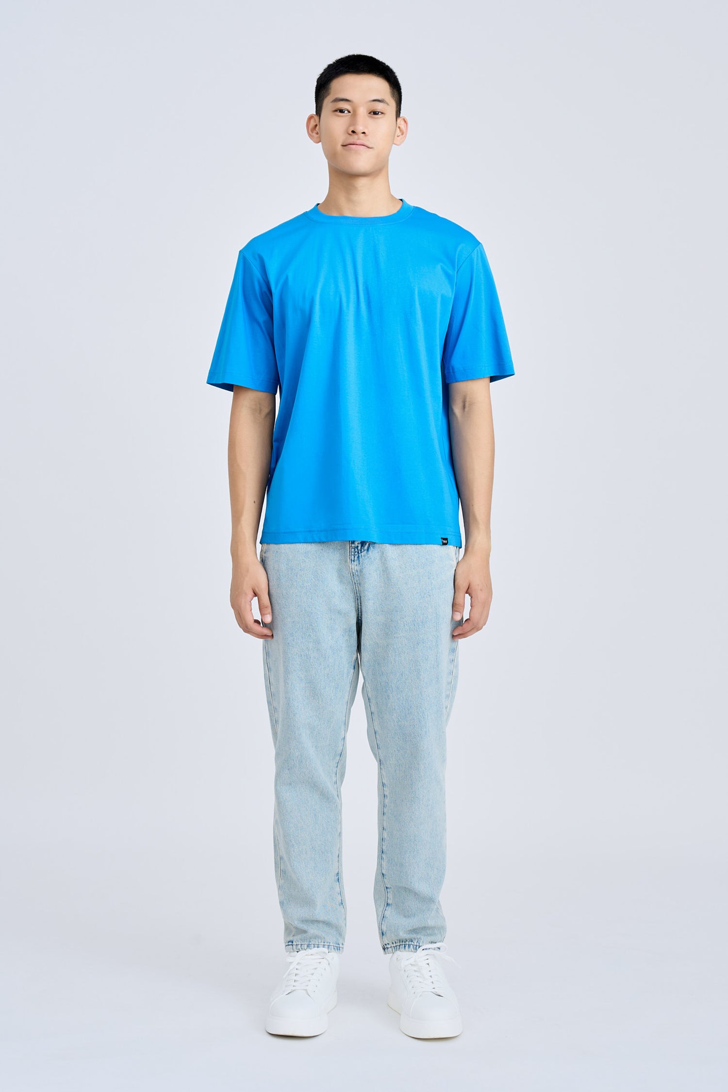 (A) Essential Crew Neck Tee - Cobalt