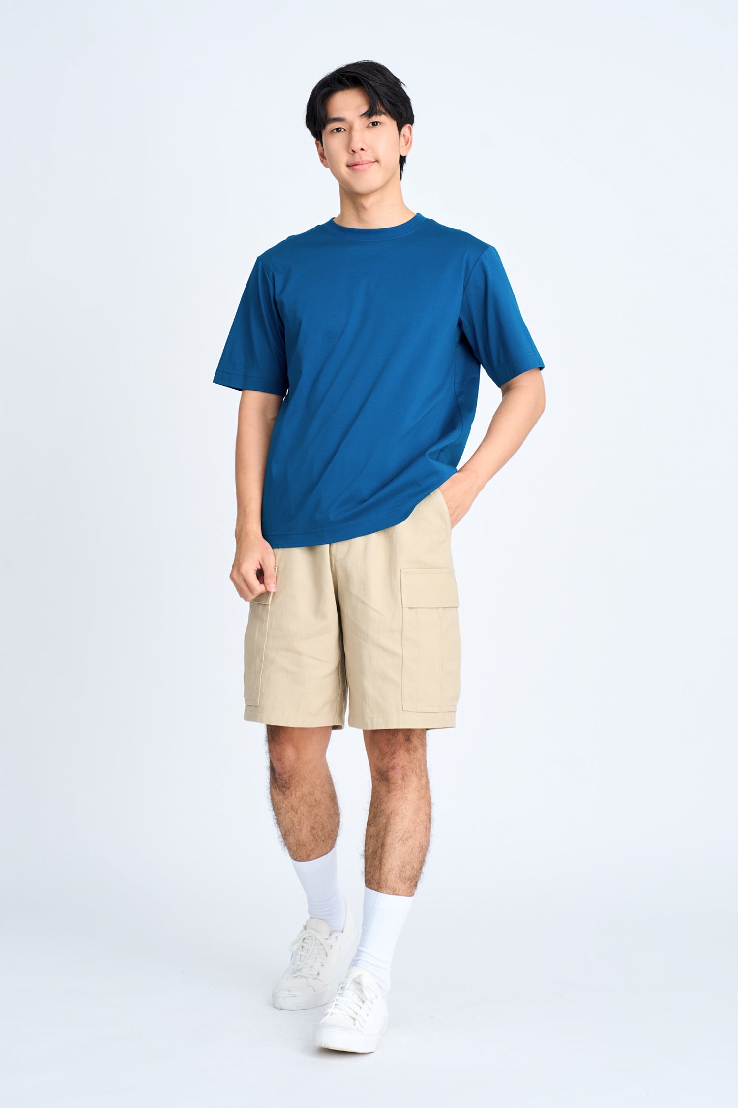 (A) Essential Crew Neck Tee - Blueberry