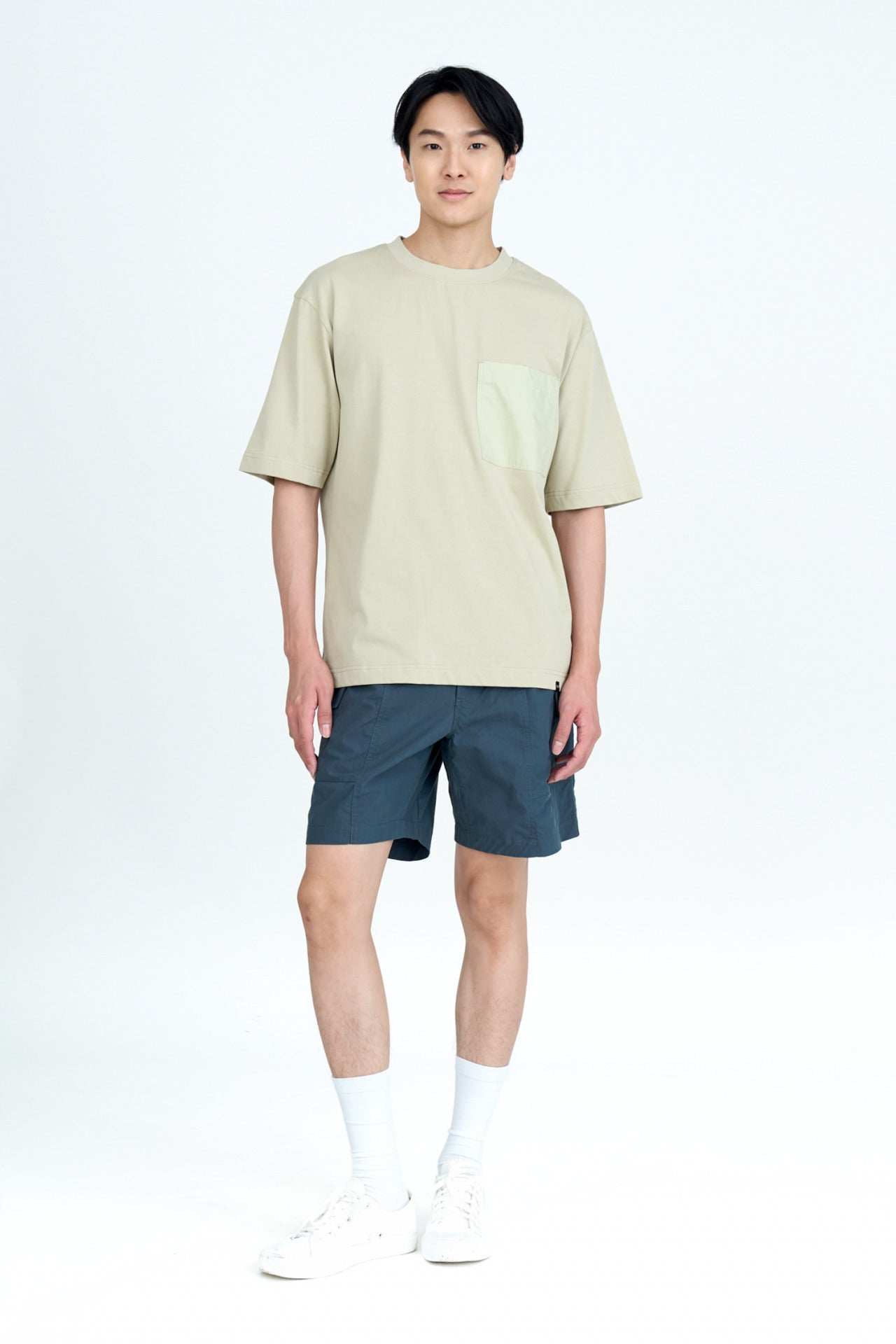 (B) Relaxed-fit Patch Pocket Tee - Sage