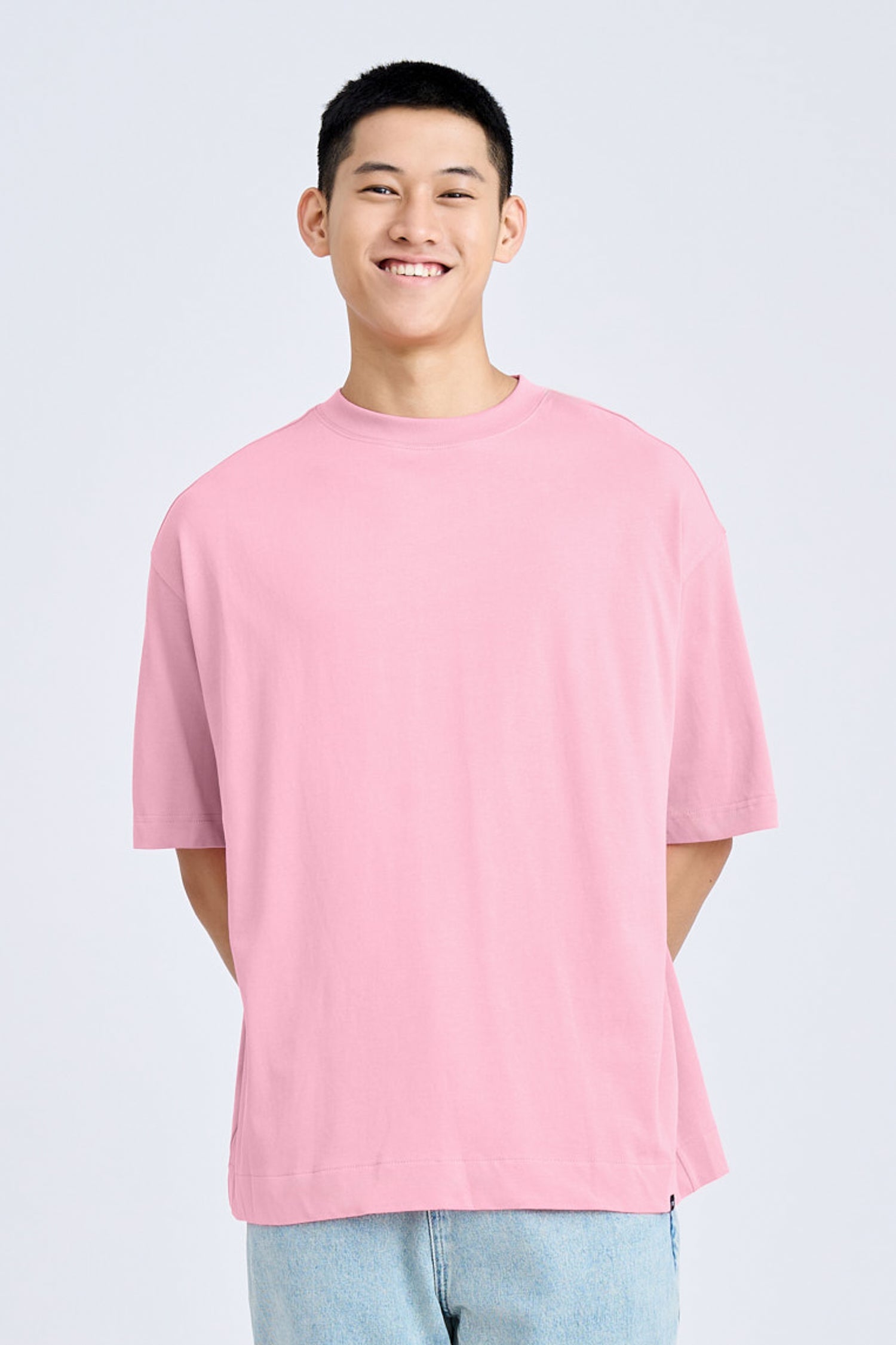 Oversized Fit “Rue de L’Restyle“ Tee - Dark Pink