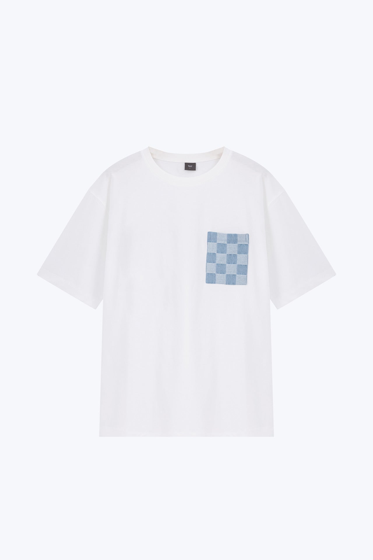 Polycotton Jersey With Checkerboard Pocket Tee