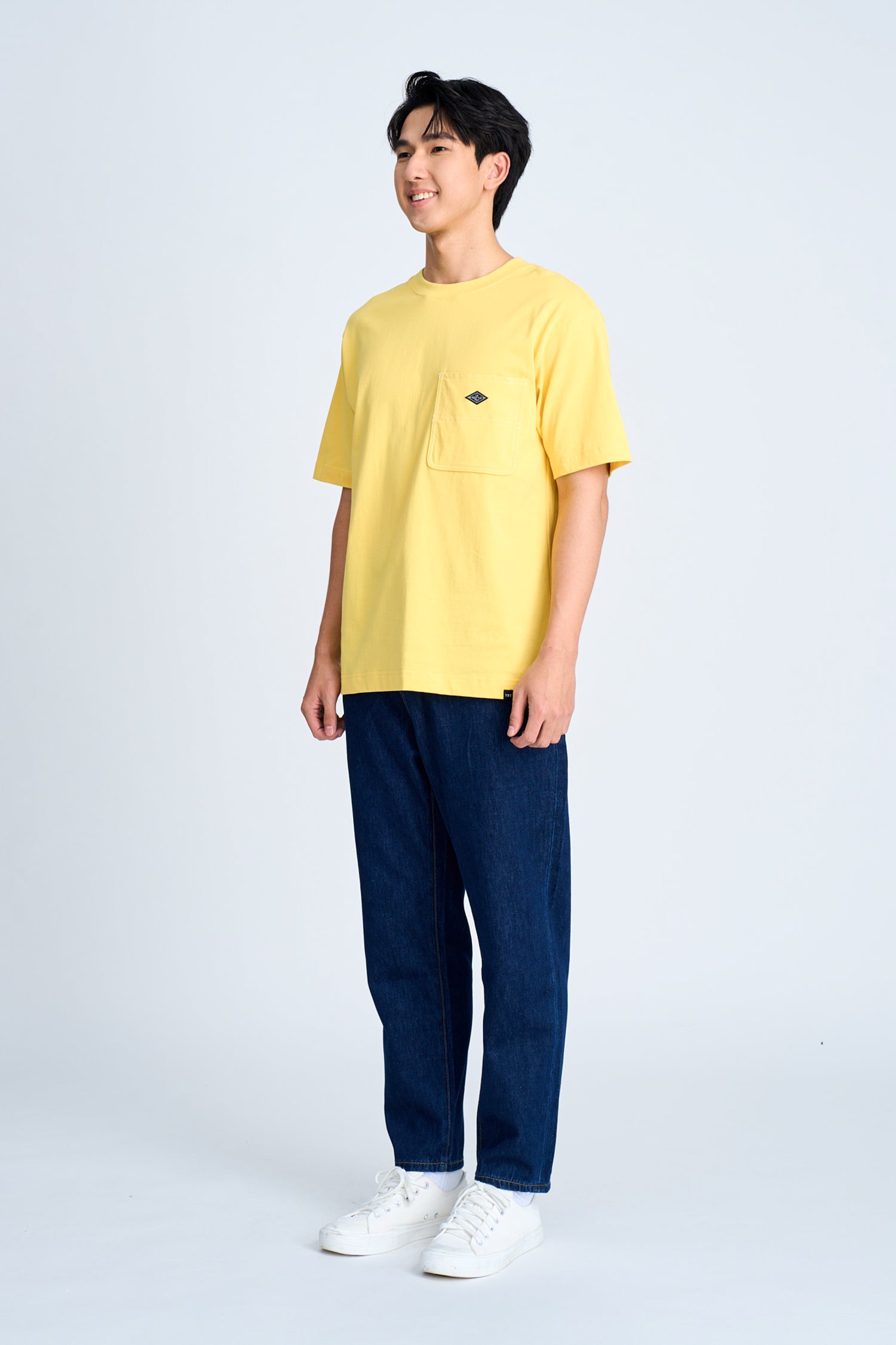 Utility Contrast Pocket Stitch Tee - Yellow