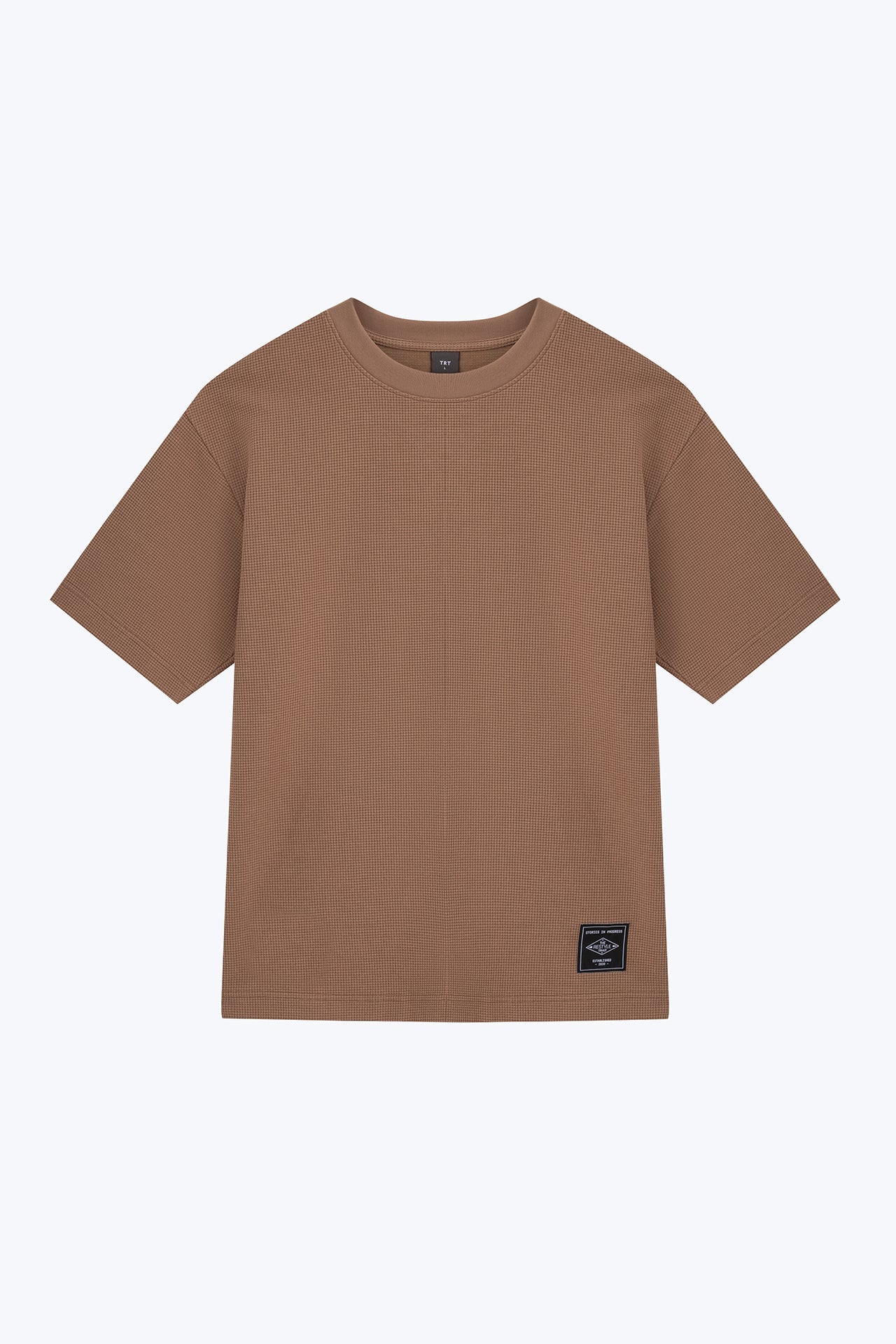 (B) Waffle Crew Neck Tee - Taupe