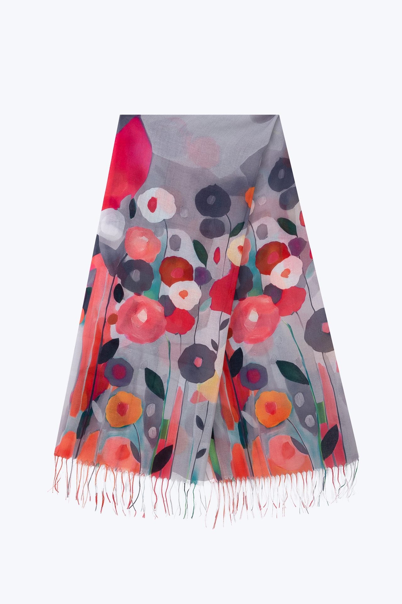 Multi-Coloured Floral Rectangular Scarf