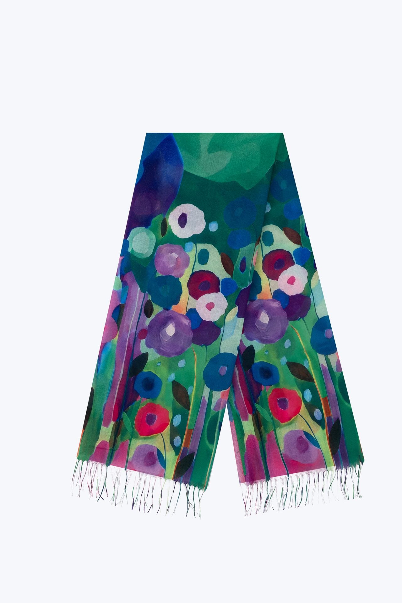 Multi-Coloured Floral Rectangular Scarf