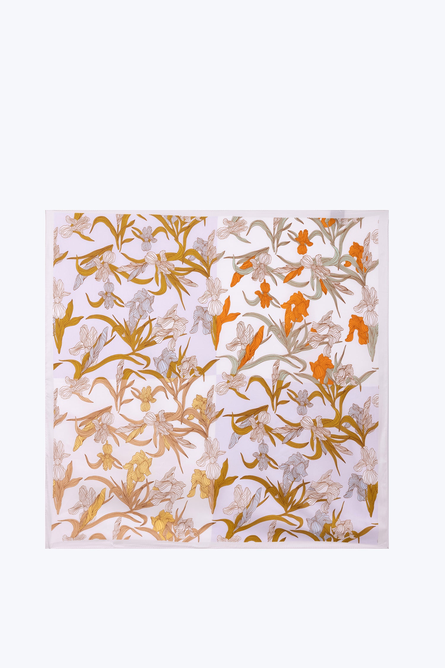 Abstract Floral Rectangular Scarf - Sand