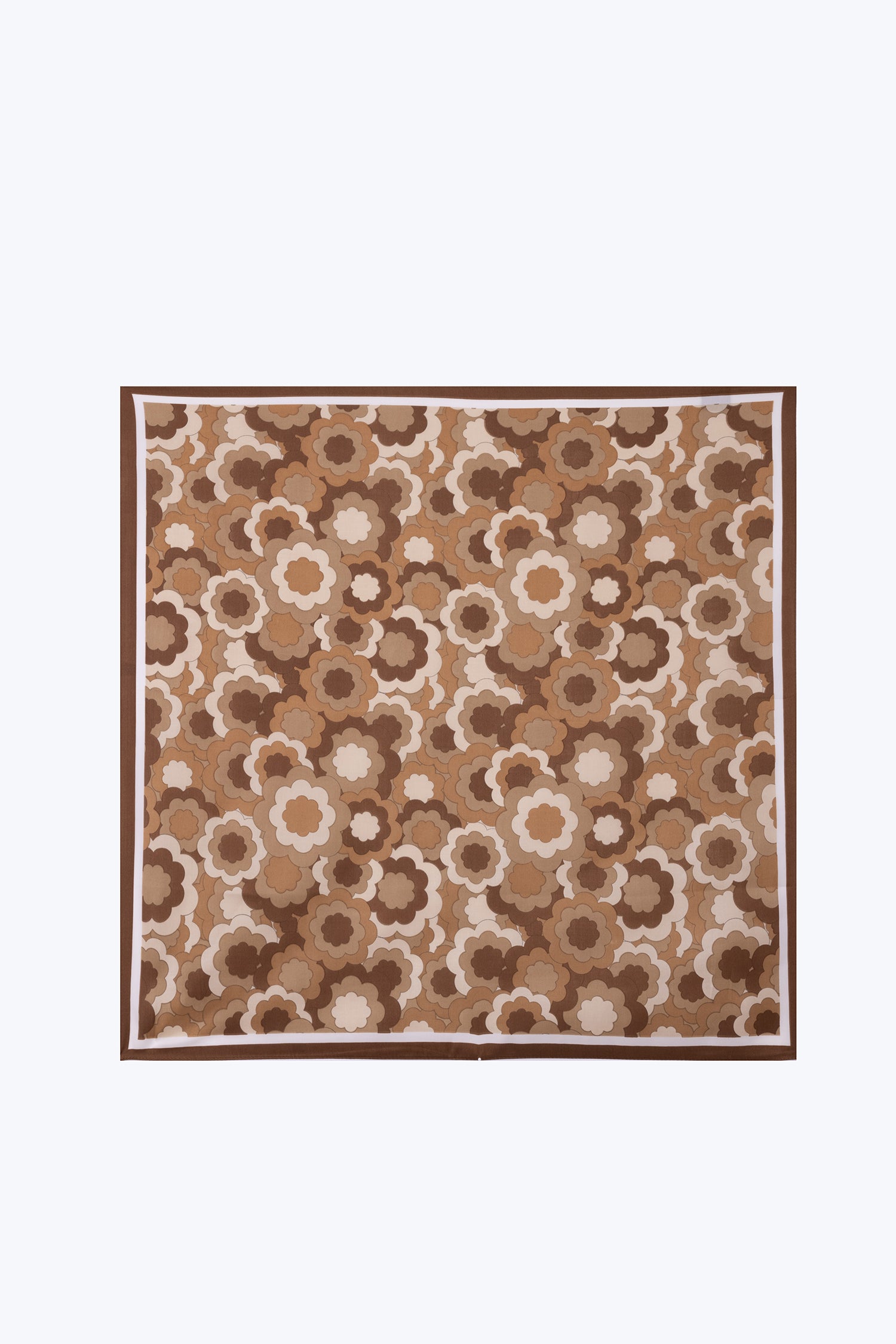 Abstract Floral Rectangular Scarf - Khaki