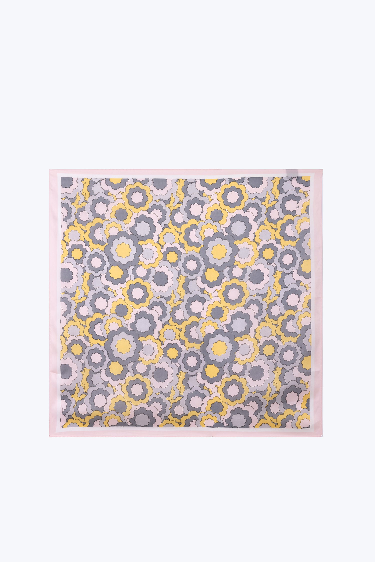 Abstract Floral Rectangular Scarf - Light Grey