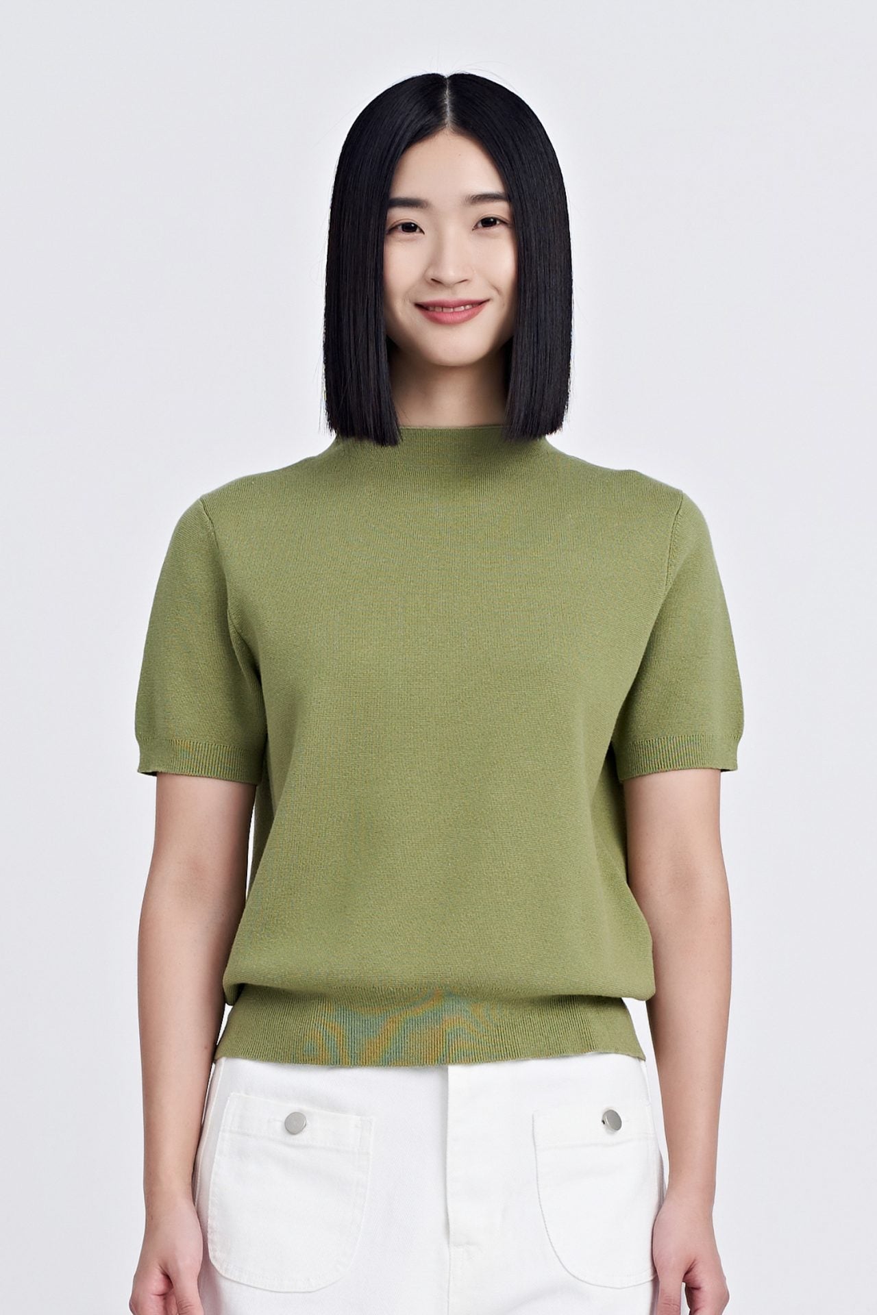 Rayon Cotton Knit Top - Fern