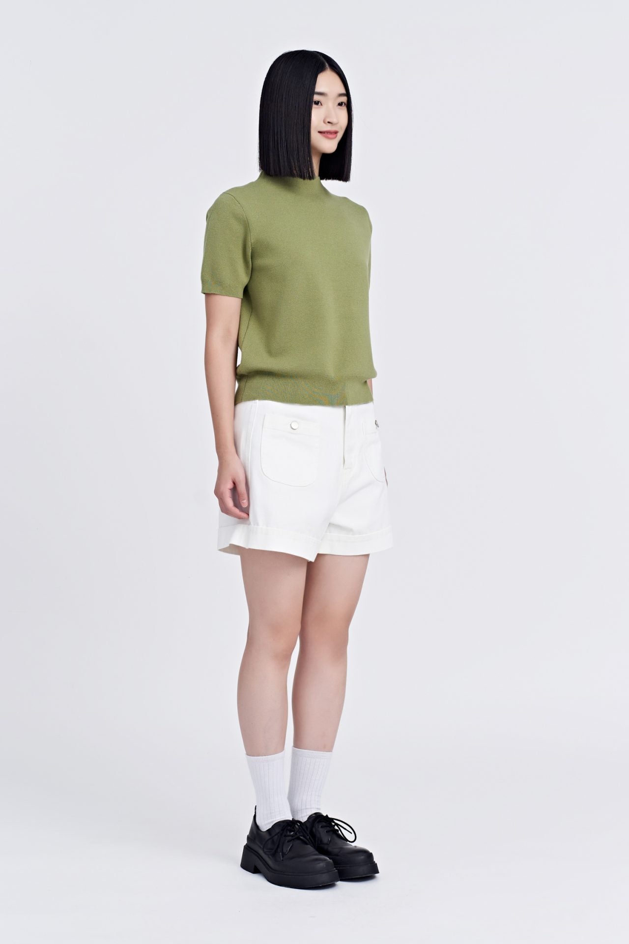 Rayon Cotton Knit Top - Fern