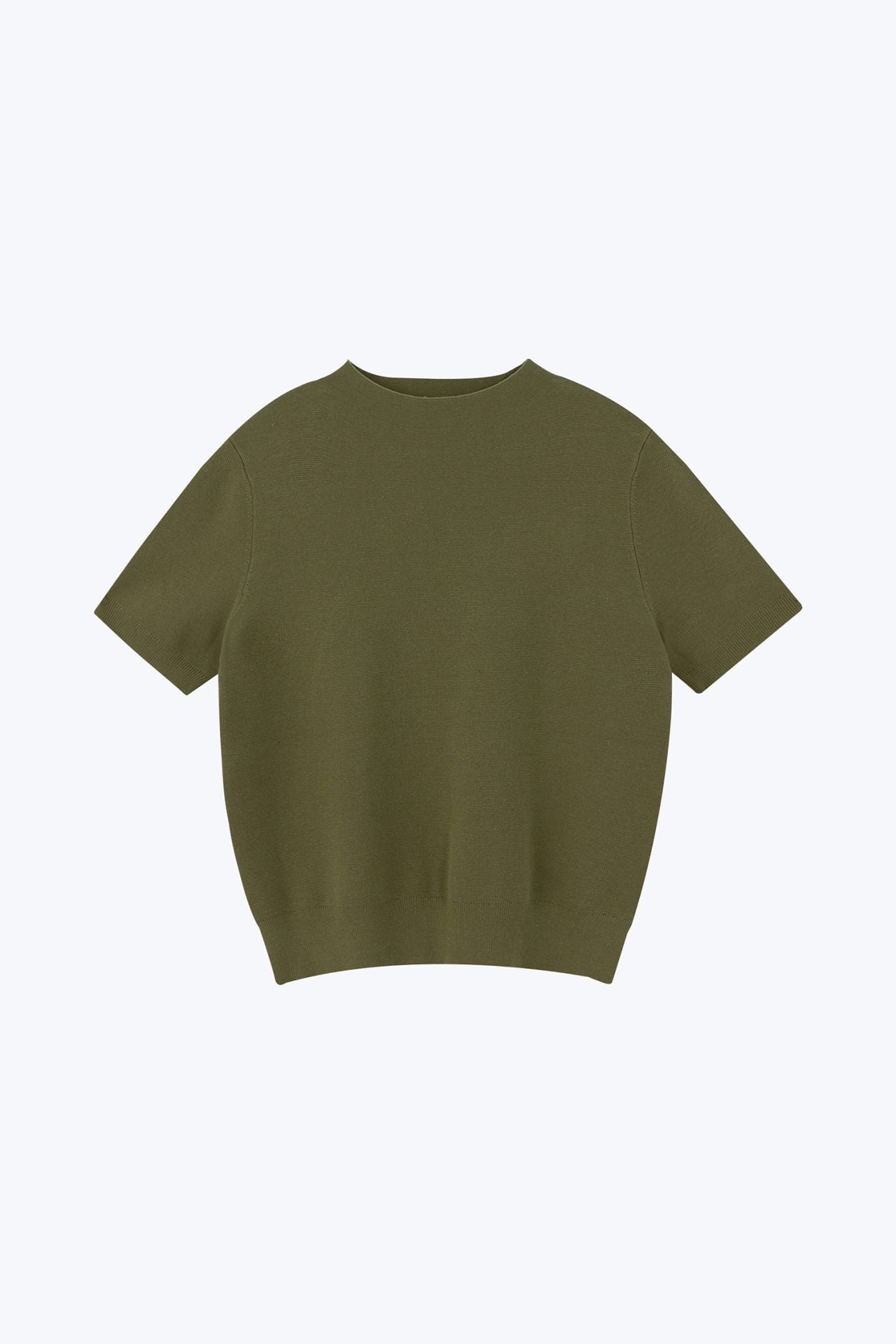 Rayon Cotton Knit Top - Khaki Green