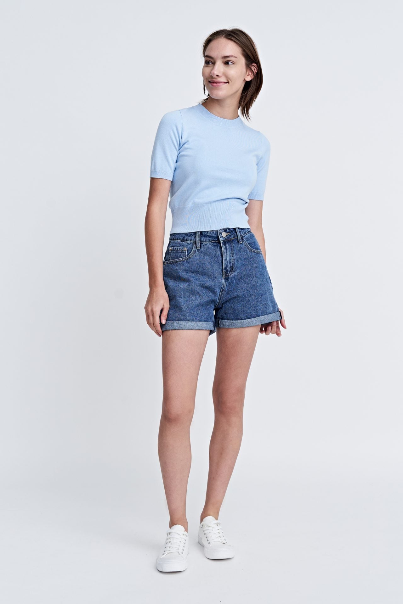 Knitted Short Sleeves Top