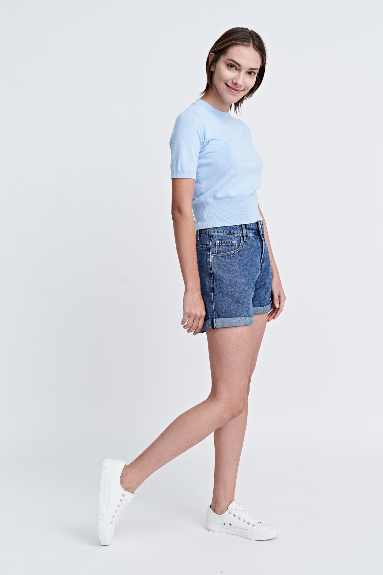 Knitted Short Sleeves Top