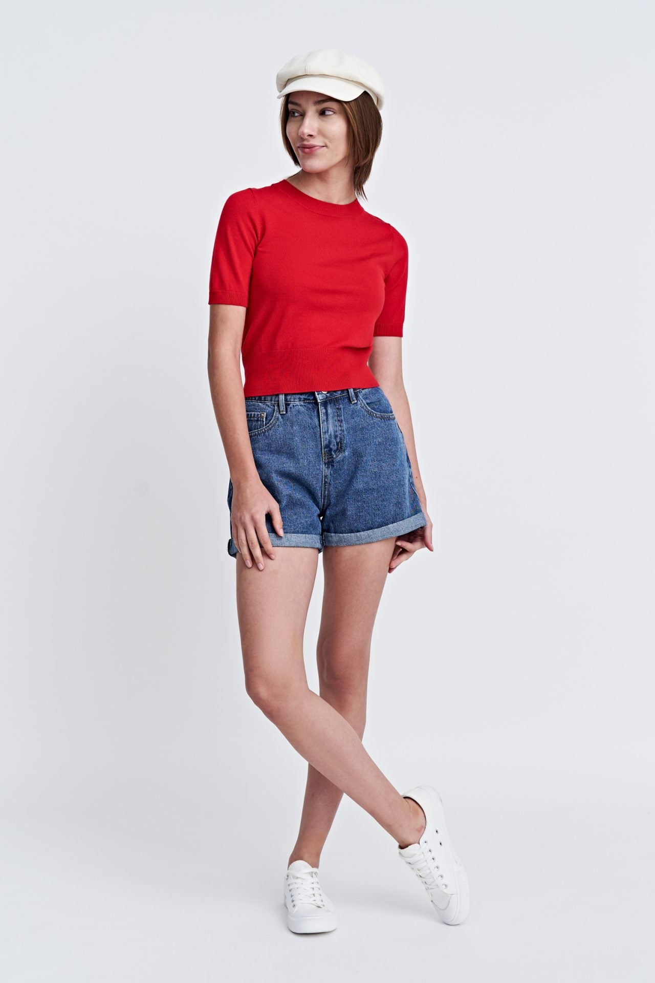 Knitted Short Sleeves Top