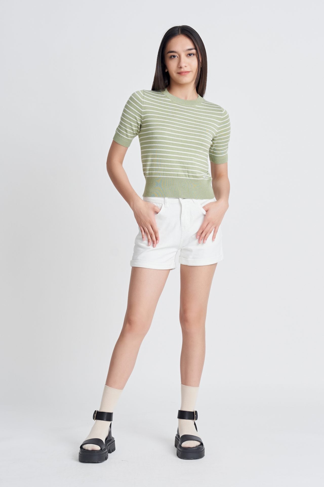 Knitted Short Sleeve Top