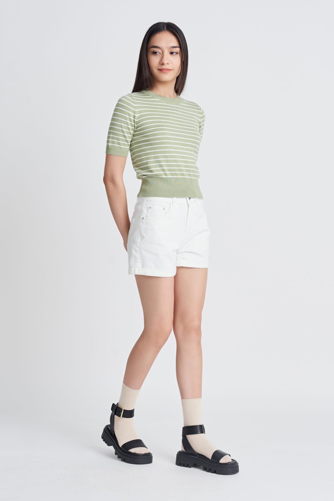 Knitted Short Sleeve Top